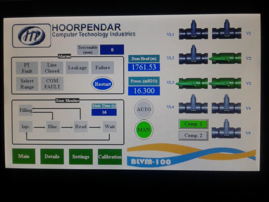صفحهی جزئیات و شیرهای BLVM-100