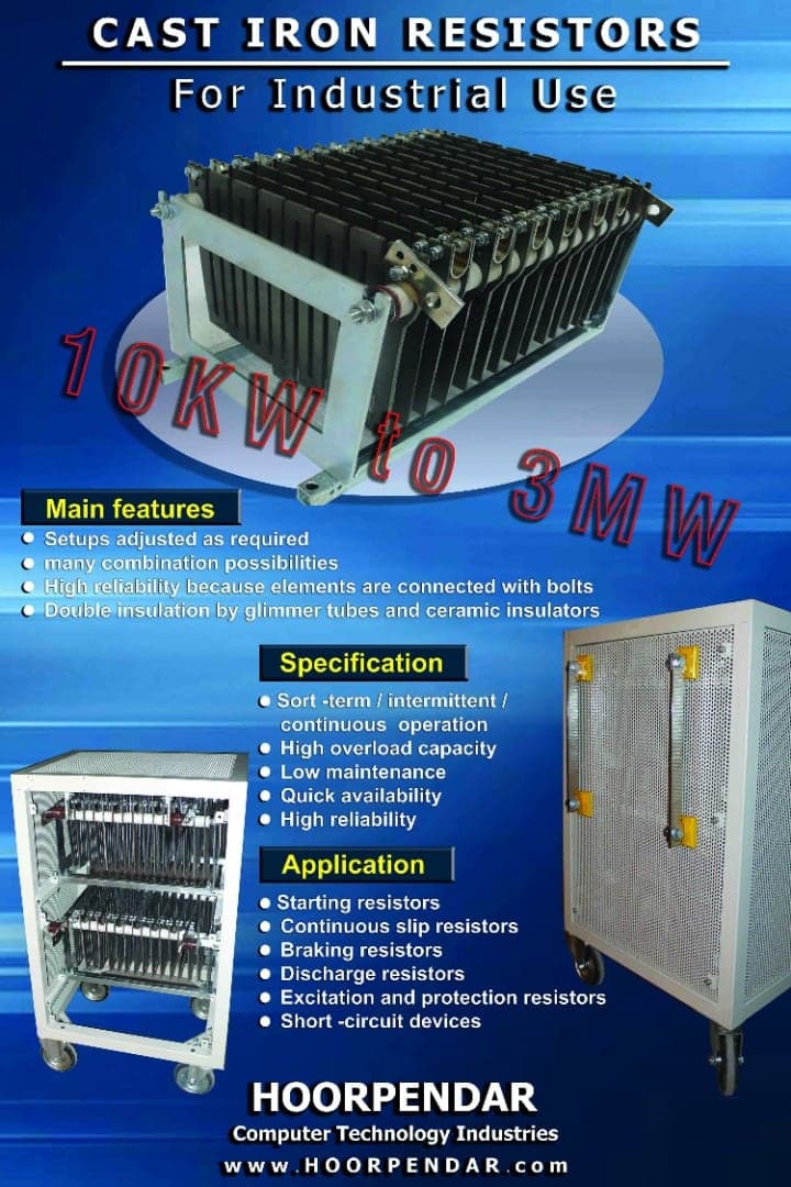 Industrial cast-iron resistors catalogue sheet